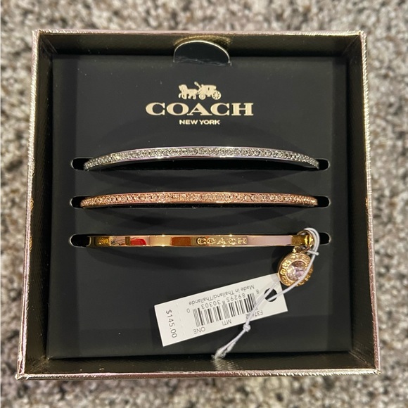 Coach Multi-color Pave box Bangle Bracelet set (3piece) - Picture 1 of 6